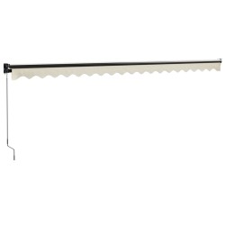Auvent rétractable crème 5x3 m tissu et aluminium 558595558595