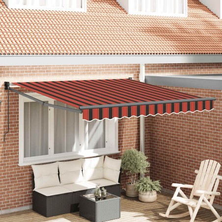Auvent rétractable orange et marron 3,5x2,5m tissu et aluminium 558596558596