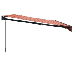 Auvent rétractable orange et marron 4,5x3 m tissu et aluminium 558597558597