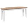 Banc 110 cm blanc bois massif caoutchouc 558599558599