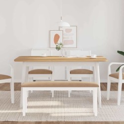 Banc 110 cm blanc bois massif caoutchouc 558599558599