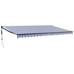 Auvent rétractable automatique bleu et blanc 5x3 m 558601558601