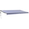 Auvent rétractable automatique bleu et blanc 5x3 m 558601558601