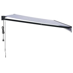 Auvent rétractable automatique bleu et blanc 5x3 m 558601558601