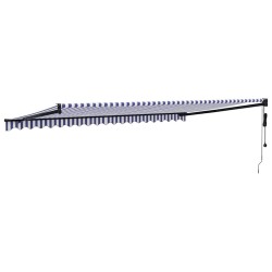 Auvent rétractable automatique bleu et blanc 5x3 m 558601558601