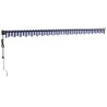 Auvent rétractable automatique bleu et blanc 5x3 m 558601558601