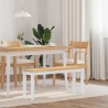 Banc 110 cm blanc bois massif caoutchouc 558604558604
