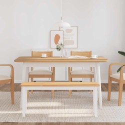 Banc 110 cm blanc bois massif caoutchouc 558604558604