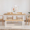 Banc 110 cm blanc bois massif caoutchouc 558604558604