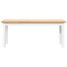 Banc 110 cm blanc bois massif caoutchouc 558604558604