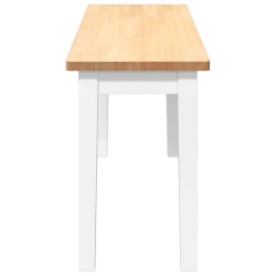 Banc 110 cm blanc bois massif caoutchouc 558604558604