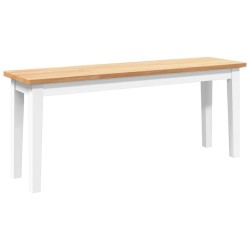 Banc 110 cm blanc bois massif caoutchouc 558604558604