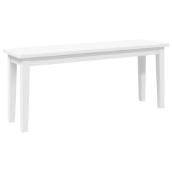 Banc 110 cm blanc bois massif caoutchouc 558605558605