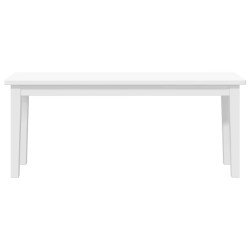 Banc 110 cm blanc bois massif caoutchouc 558605558605