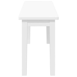 Banc 110 cm blanc bois massif caoutchouc 558605558605
