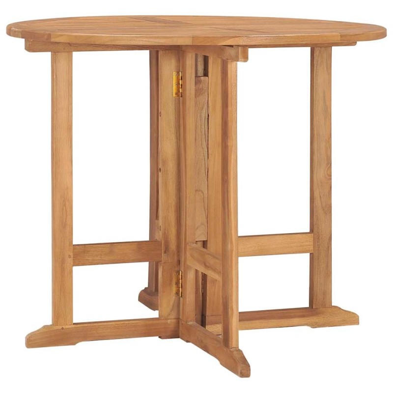 Table à dîner pliable de jardin Ø90x75 cm Bois de teck solide 558606558606
