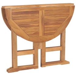 Table à dîner pliable de jardin Ø90x75 cm Bois de teck solide 558606558606