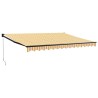 Auvent rétractable jaune et blanc 4x3 m tissu et aluminium 558611558611