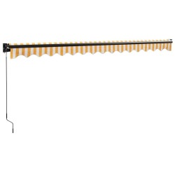 Auvent rétractable jaune et blanc 4x3 m tissu et aluminium 558611558611