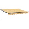 Auvent rétractable jaune et blanc 3,5x2,5 m tissu et aluminium 558612558612