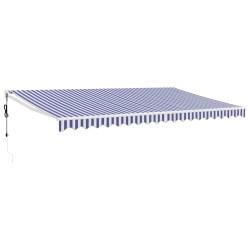 Auvent rétractable automatique bleu et blanc 5x3 m 558621558621