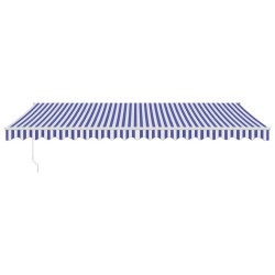 Auvent rétractable automatique bleu et blanc 5x3 m 558621558621