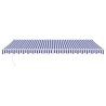 Auvent rétractable automatique bleu et blanc 5x3 m 558621558621