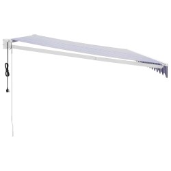 Auvent rétractable automatique bleu et blanc 5x3 m 558621558621