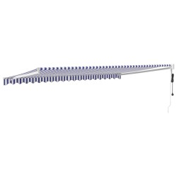 Auvent rétractable automatique bleu et blanc 5x3 m 558621558621