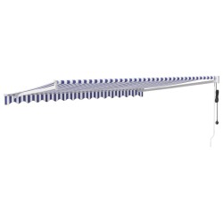 Auvent rétractable automatique bleu et blanc 4,5x3 m 558622558622