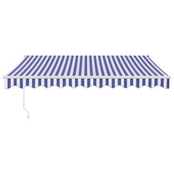 Auvent rétractable automatique bleu et blanc 3x2,5 m 558624558624