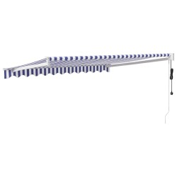 Auvent rétractable automatique bleu et blanc 3x2,5 m 558624558624