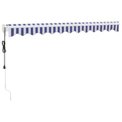 Auvent rétractable automatique bleu et blanc 3,5x2,5 m 558626558626