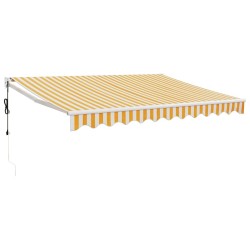 Auvent rétractable automatique jaune et blanc 3x2,5 m 558628558628