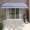 Auvent rétractable automatique bleu et blanc 3,5x2,5 m 558632558632