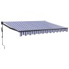 Auvent rétractable automatique bleu et blanc 3,5x2,5 m 558632558632