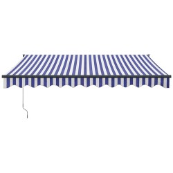 Auvent rétractable automatique bleu et blanc 3,5x2,5 m 558632558632