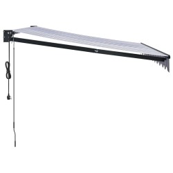 Auvent rétractable automatique bleu et blanc 3,5x2,5 m 558632558632