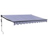 Auvent rétractable automatique bleu et blanc 3x2,5 m 558633558633