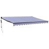 Auvent rétractable automatique bleu et blanc 4x3 m 558634558634