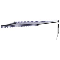 Auvent rétractable automatique bleu et blanc 4x3 m 558634558634