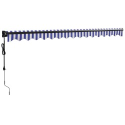 Auvent rétractable automatique bleu et blanc 4x3 m 558634558634