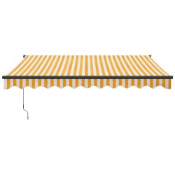 Auvent rétractable automatique jaune et blanc 3,5x2,5 m 558637558637