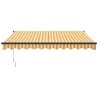 Auvent rétractable automatique jaune et blanc 3,5x2,5 m 558637558637