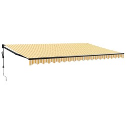 Auvent rétractable automatique jaune et blanc 5x3 m 558641558641
