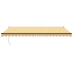 Auvent rétractable automatique jaune et blanc 5x3 m 558641558641