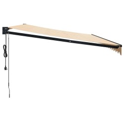 Auvent rétractable automatique jaune et blanc 5x3 m 558641558641