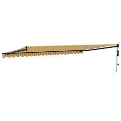 Auvent rétractable automatique jaune et blanc 5x3 m 558641558641