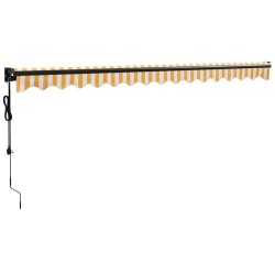 Auvent rétractable automatique jaune et blanc 4x3 m 558643558643