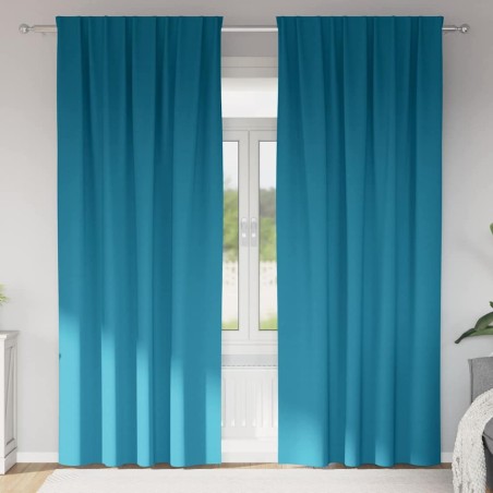 Rideaux occultants avec anneaux 2 pcs Turquoise 245 x 140 cm 558644558644